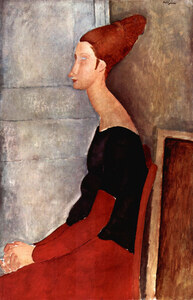 Modigliani - Portrait of Jeanne Hebuterne in dark clothes